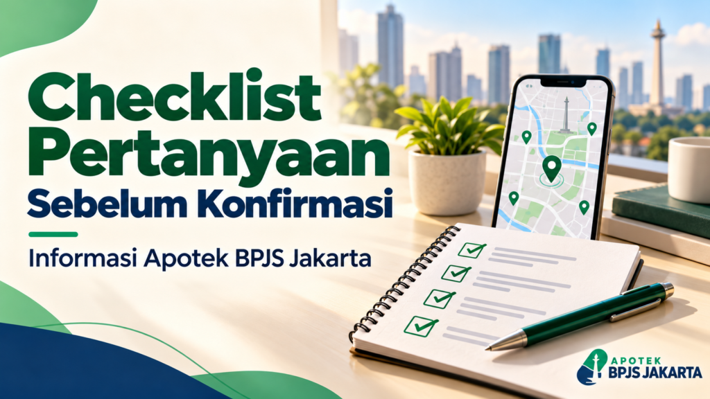 Checklist pertanyaan untuk mengonfirmasi informasi Apotek BPJS Makassar sebelum datang ke fasilitas