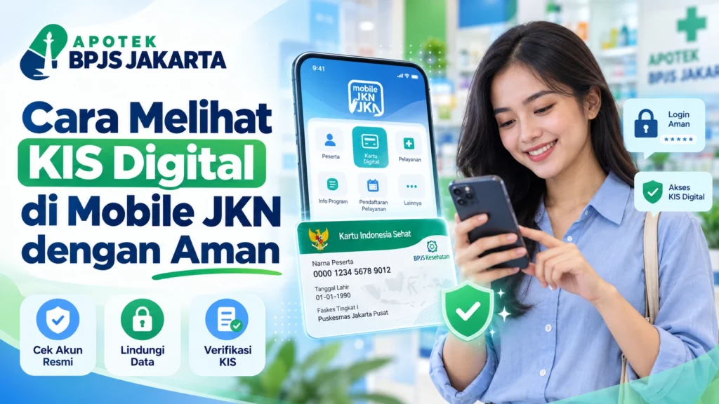 Ilustrasi cara melihat KIS Digital di aplikasi Mobile JKN dengan aman