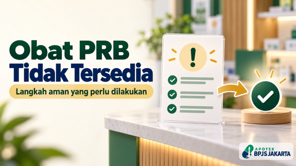 Ilustrasi langkah aman saat obat PRB tidak tersedia dengan daftar tindakan